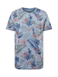 T-Shirt 'Santa Fe' blau / opal / khaki / feuerrot