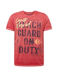 T-Shirt marine / hellgelb / rubinrot