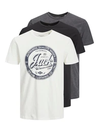 T-Shirt navy / dunkelgrau / schwarz / wei