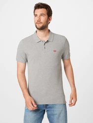 LEVI'S Poloshirt 'Housemark Polo' graumeliert/rot/wei