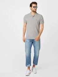LEVI'S Poloshirt 'Housemark Polo' graumeliert/rot/wei