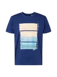 T-Shirt hellblau / dunkelblau / orange / wei