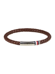 Armband braun / rot / silber / weiß