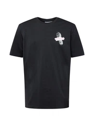T-Shirt 'Adventure' dunkelblau / pastellgrn / eosin / schwarz