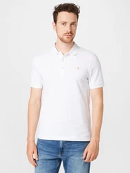 FARAH Poloshirt BLANES gelb/weiß