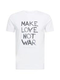 T-Shirt 'No War' dunkelgrau / wei