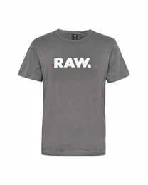 G-STAR T-Shirt 'Holorn' dunkelgrau / wei
