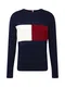 TOMMY HILFIGER Pullover nachtblau / blutrot / weiß