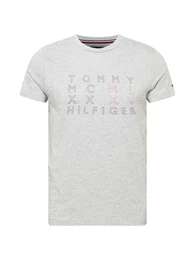 T-Shirt hellgrau / rot / schwarz