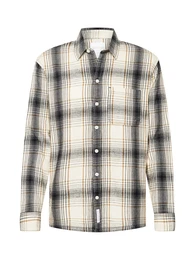Hemd beige / cognac / schwarz