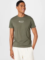 Alpha Industries T-Shirt Alpha Wording oliv/weiß