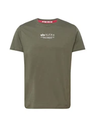 Alpha Industries T-Shirt Alpha Wording oliv/weiß