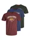 JACK & JONES T-Shirt ''''Tamp'''' dunkelblau / dunkelgrün / dunkelrot / weiß