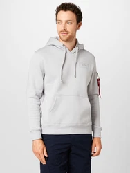 ALPHA INDUSTRIES Sweatshirt hellgrau/rot/weiß