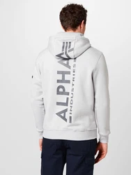 ALPHA INDUSTRIES Sweatshirt hellgrau/rot/weiß