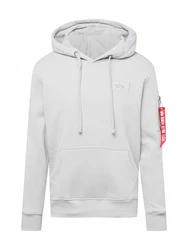 ALPHA INDUSTRIES Sweatshirt hellgrau/rot/weiß