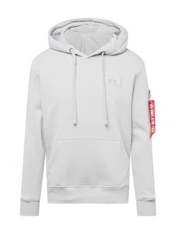 ALPHA INDUSTRIES Sweatshirt hellgrau/rot/weiß