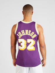 Mitchell & Ness Sporttop 'LOS ANGELES LAKERS - MAGIC JOHNSON' NBA 85-86 T-Shirt goldgelb/aubergine/wei