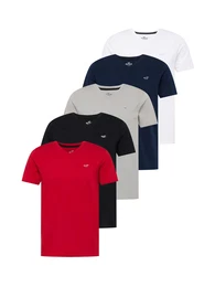 T-Shirt navy / graumeliert / rot / wei