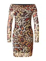 Šaty hnědá / rezavě hnědá / světle šedá / černá