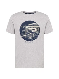 T-Shirt ''''INTERNATIONAL PHOTO'''' beige / navy / grau