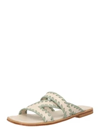 Pantofle 'NEFELI' slonová kost / pastelově zelená