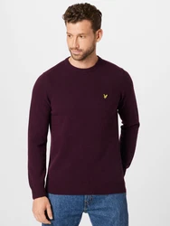 Lyle & Scott Strickpullover Herrenpullover mit Rundhalsausschnitt und Logo burgunder
