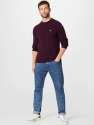 Lyle & Scott Strickpullover Herrenpullover mit Rundhalsausschnitt und Logo burgunder