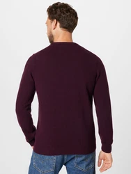 Lyle & Scott Strickpullover Herrenpullover mit Rundhalsausschnitt und Logo burgunder