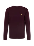 Lyle & Scott Strickpullover Herrenpullover mit Rundhalsausschnitt und Logo burgunder