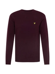 Lyle & Scott Strickpullover Herrenpullover mit Rundhalsausschnitt und Logo burgunder