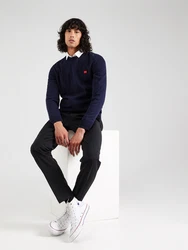 HUGO Pullover San Cassius dunkelblau/rot