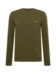 Lyle & Scott Strickpullover Herrenpullover mit Rundhalsausschnitt und Logo oliv