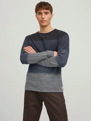 JACK & JONES Pullover 'JJEHill' marine/dunkelblau/grau/schwarz
