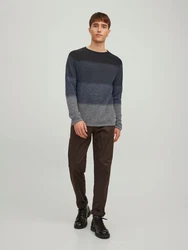 JACK & JONES Pullover 'JJEHill' marine/dunkelblau/grau/schwarz