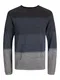JACK & JONES Pullover 'JJEHill' marine / dunkelblau / grau / schwarz