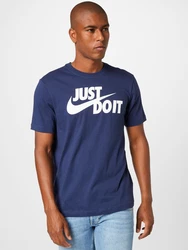 Nike Sportswear T-Shirt 'Swoosh' marineblau/weiß