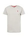 Derbe T-Shirt graumeliert/rot