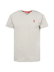 Derbe T-Shirt graumeliert/rot