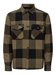 ONLY & SONS Langarmhemd Milo sepia/mokka/dunkelbraun
