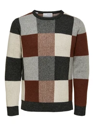 Pullover 'Meis' beigemeliert / braun / graumeliert / weiß