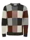 SELECTED HOMME Pullover 'Meis' beigemeliert / braun / graumeliert / weiß