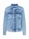 Tommy Jeans Jacke blue denim / pastellrot / wei