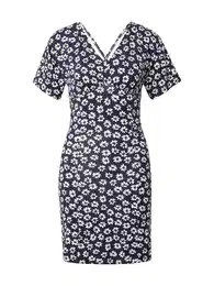 Šaty 'Dena' námořnická modř / oranžová / černá / bílá