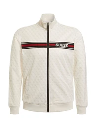 Sportsweatjacke 'KORBIN' beige / rot / schwarz / wei