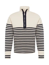 Pullover 'Theo' hellbeige / schwarz