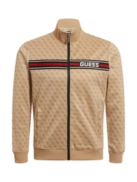 Sportsweatjacke 'KORBIN' beige / rot / schwarz / wei