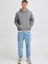 !Solid Sweatshirt 'Lenz' graumeliert/weiß