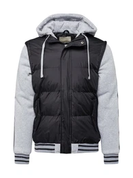 bergangsjacke hellgrau / schwarz