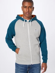 Iriedaily Sweatjacke De College 2 hellgrau/petrol/schwarz/weiß